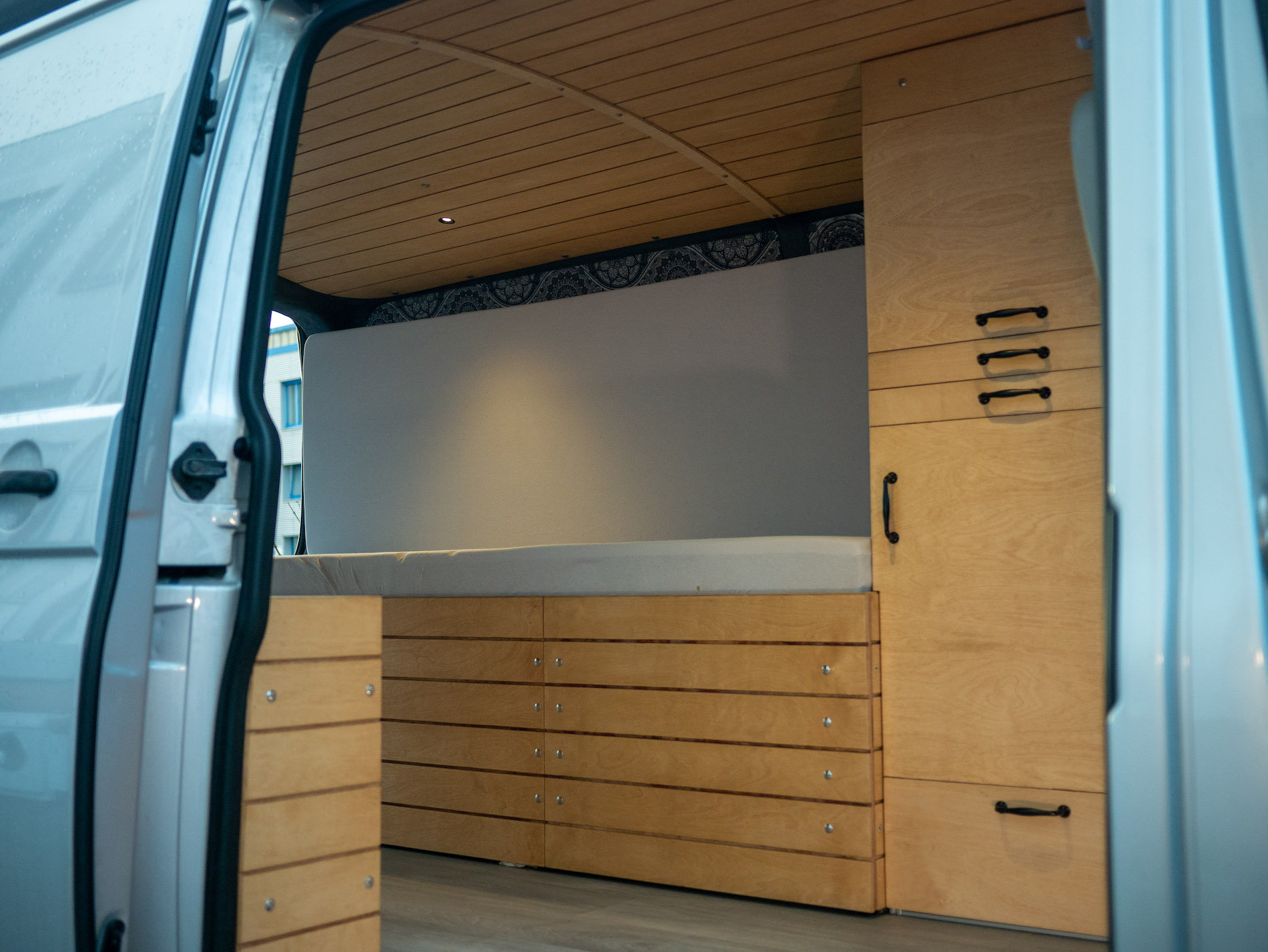 Auto T5 Transporter Bett Schrank Holz Verkleidung verstauen Regal